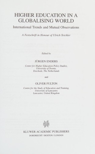 Higher education in a globalising world