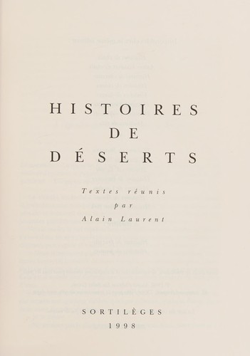 Histoires de déserts
