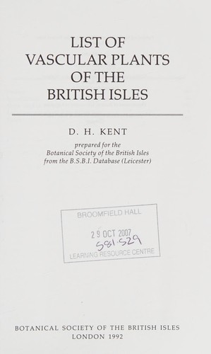 List of Vascular Plants of the British Isles (Handbooks for Field Identification)