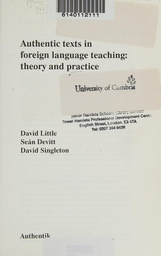 Authentic texts in foreign language teaching