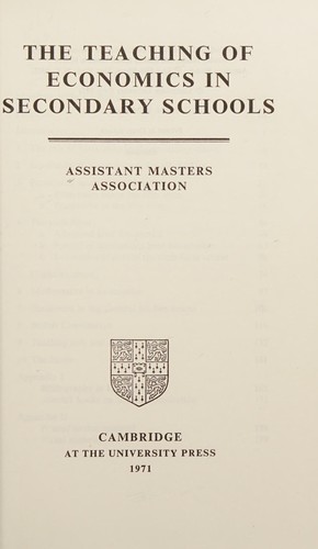 The teaching of economics in secondary schools