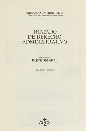 Tratado de derecho administrativo