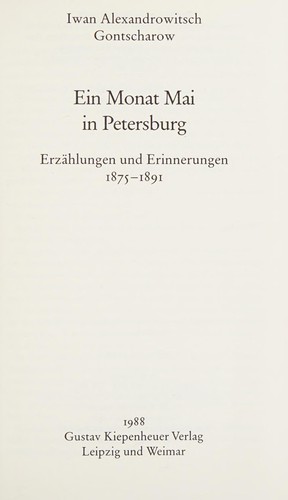 Ein Monat Mai in Petersburg