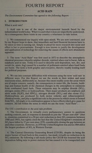 Fourth report from the Environment Committee session 1983-84