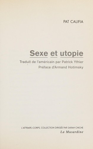 Sexe et utopie