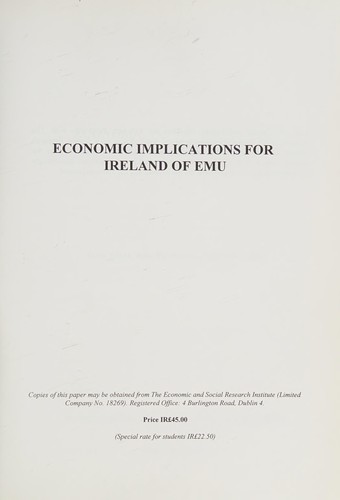 Economic Implications for Ireland of EMU (Policy Research)