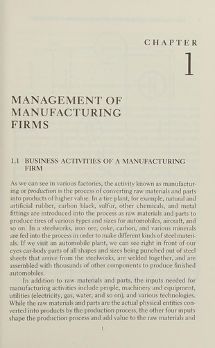 The Strategic management of manufacturing businesses
