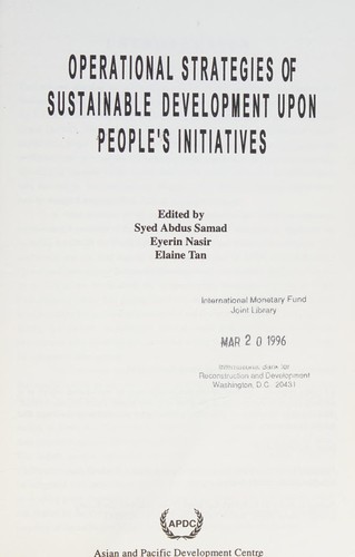 Operational strategies of sustainable development upon people's initiatives
