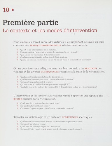 Introduction à l'intervention auprès des victimes d'actes criminels
