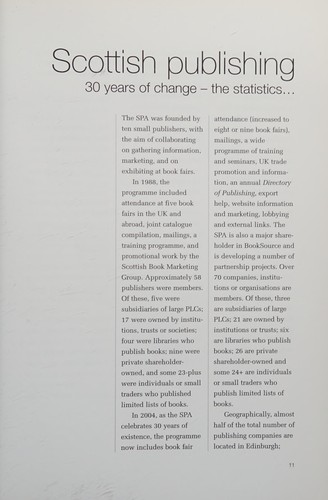 Thirtieth anniversary of the Scottish Publishers Association