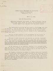 Memorandum regarding the control of insects attacking certain vegetables, small fruits, and tobacco and the elimination of harmful insecticidal residues from the market product