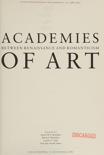 Academies of art between Renaissance and romanticism