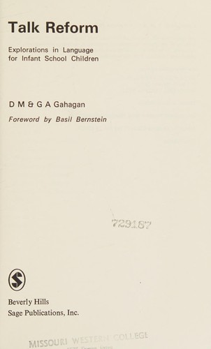 Talk reform; explorations in language for infant school children