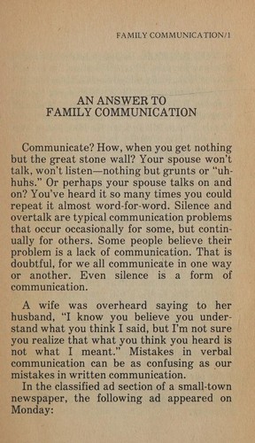 An answer to family communication