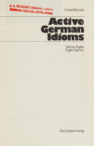 Active German idioms
