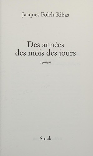 Des années des mois des jours