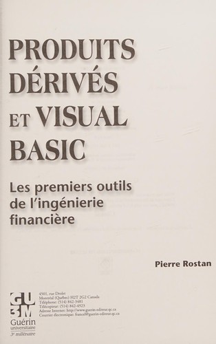 Produits dérivés et Visual Basic