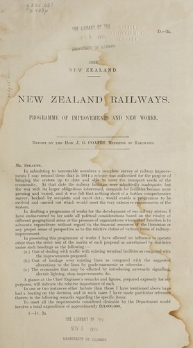 Programme of improvements and new works