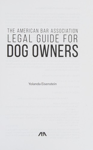 The American Bar Association legal guide for dog owners