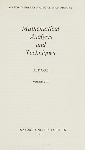 Mathematical analysis and techniques