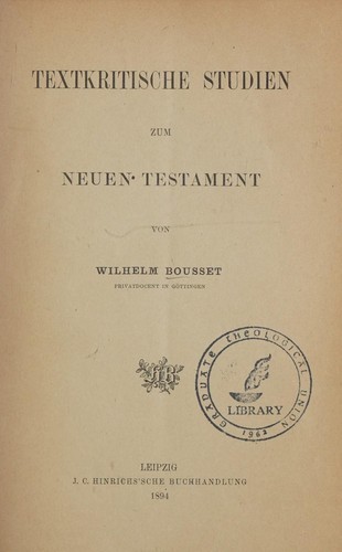Textkritische Studien zum Neuen Testament