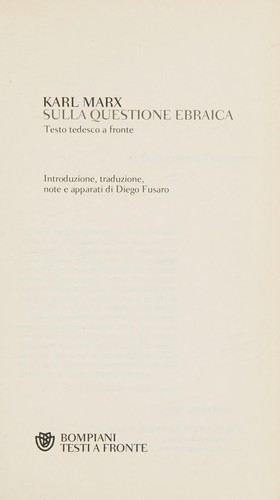 Sulla questione ebraica