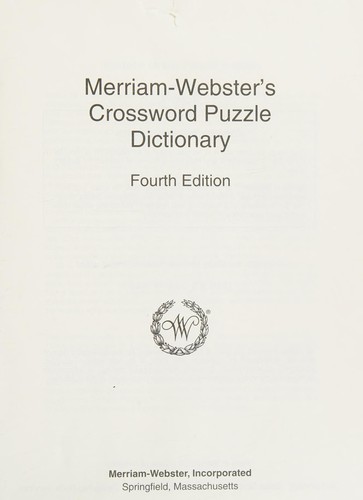 Merriam-Webster's crossword puzzle dictionary