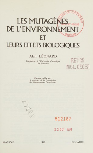 Les mutagènes de l'environnement et leurs effets biologiques