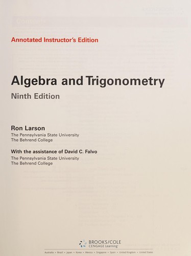 Algebra and Trigonometry