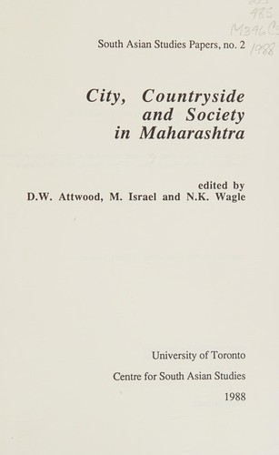 City, countryside and society in Maharashtra