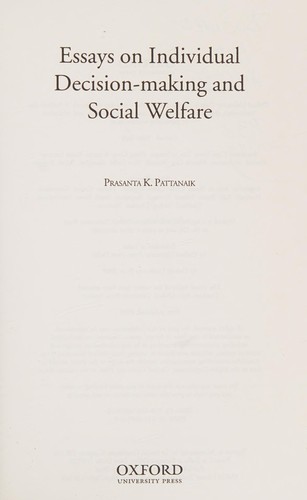 Essays on individual decision-making and social welfare