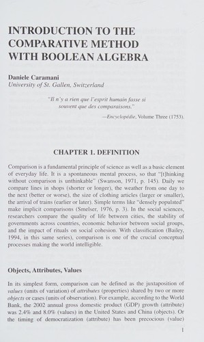 Introduction to the comparative method with Boolean algebra