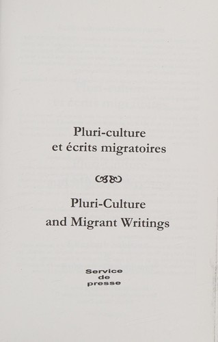 Pluri-culture et écrits migratoires