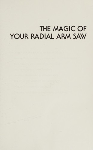 Magic of Your Radial Arm Saw