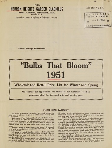 "Bulbs that bloom" 1951