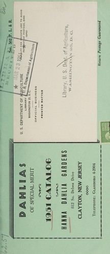 Dahlias of special merit, 1951 catalog
