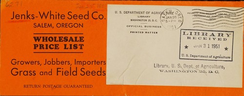 Price list, Jan. 25, 1951
