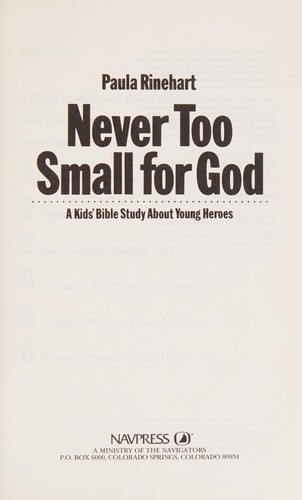 Never Too Small for God