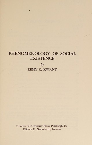 Phenomenology of social existence