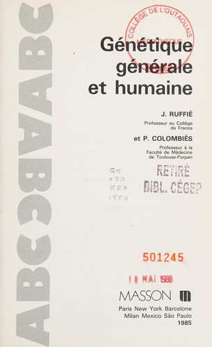 Génétique générale et humaine
