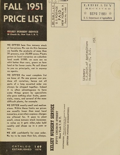 Fall 1951 price list