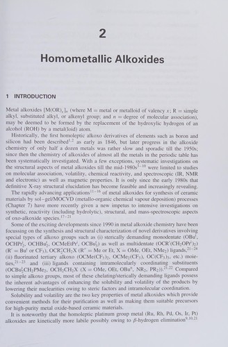 Alkoxo and aryloxo derivatives of metals