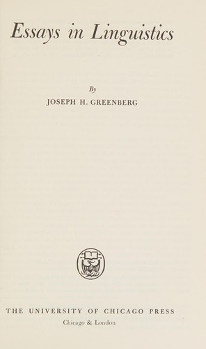 Essays in linguistics