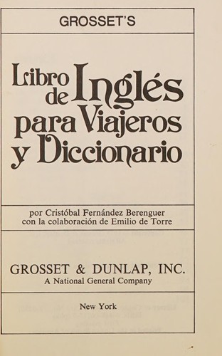 Grosset's libro de inglés para viajeros y diccionario