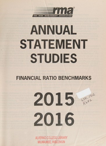 RMA annual statement studies, 2015-2016