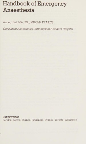 Handbook Emer Anesth