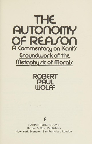The autonomy of reason