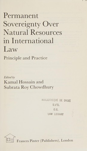 Permanent sovereignty over natural resources in international law