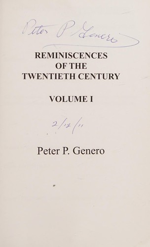 Reminiscences of the twentieth century
