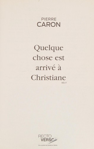 Quelque chose est arrivé à Christiane